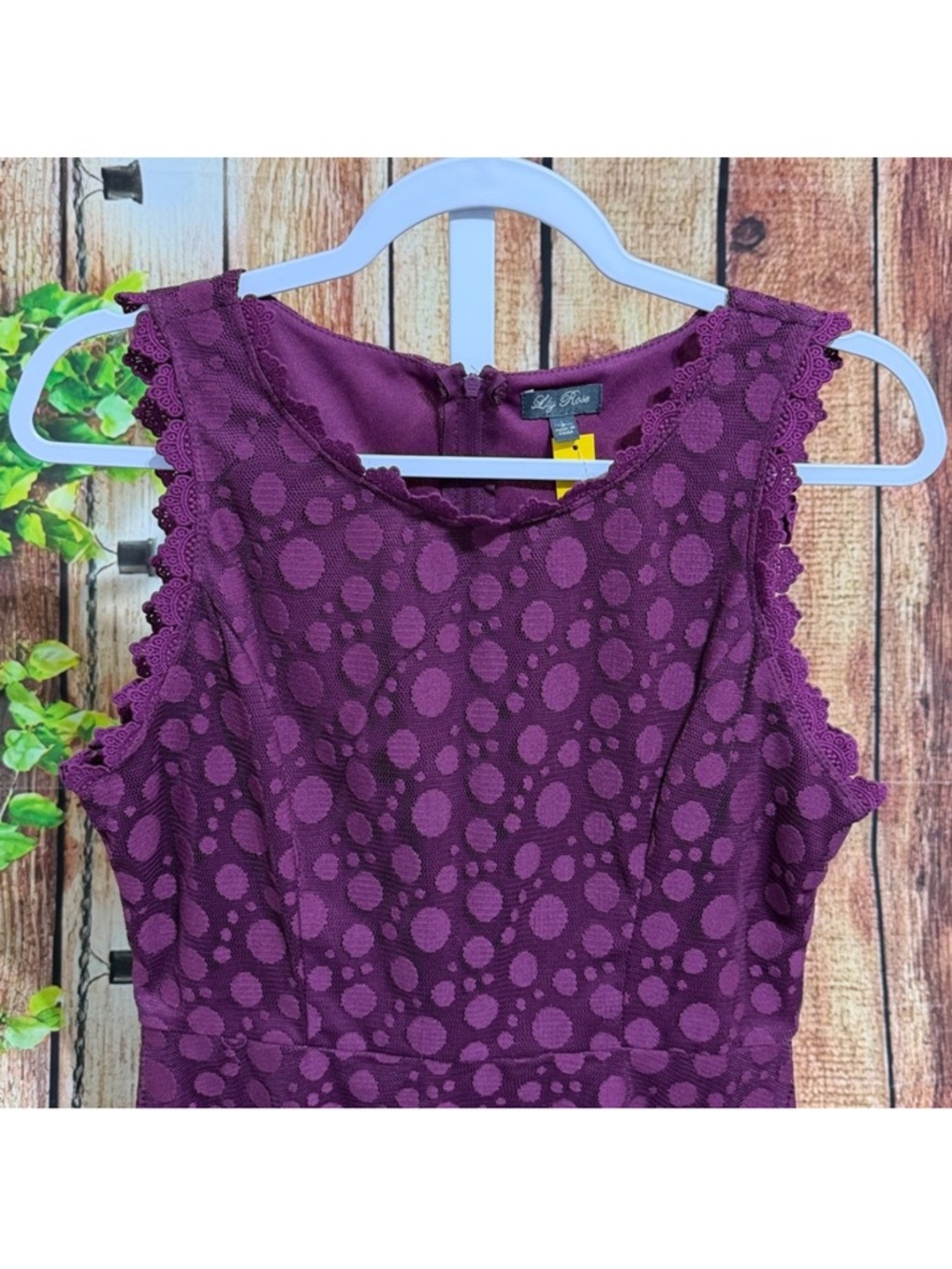 Lily Rose Plum Eyelet Fit & Flare Midi Dress - Picture 2 of 3